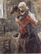 Fritz von Uhde Big Sister painting